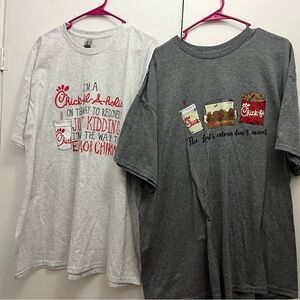 Gildan Chick-fil-A Graphic Short Sleeve Tees - White & Gray